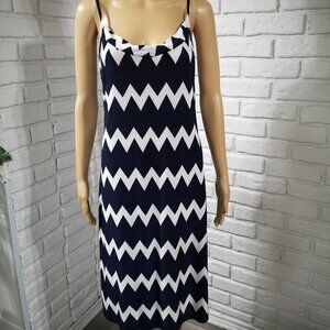 BB Collection Ladies Size XL Navy & White Beach / Cover Up Dress